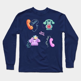 Retro Phone Characters Set Long Sleeve T-Shirt